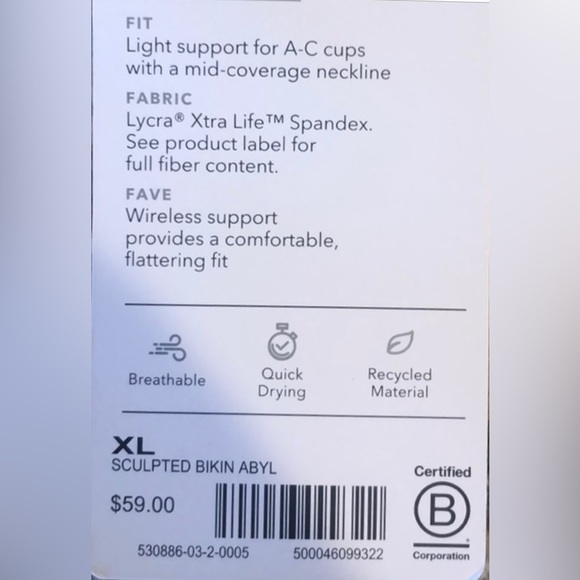 ATHLETA Women’s Sculpted Bikini Top - Size XL in Abyssinian Yellow (Orange) NWT - Picture 5 of 6